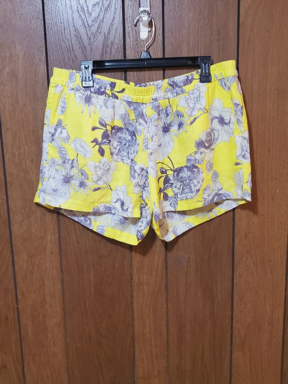 Kut from the Kloth Jansen Linen Floral Pull On Shorts Size 14